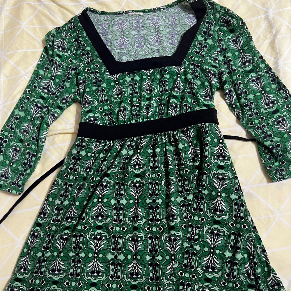 Y2K green and black baydoll top with tie back
